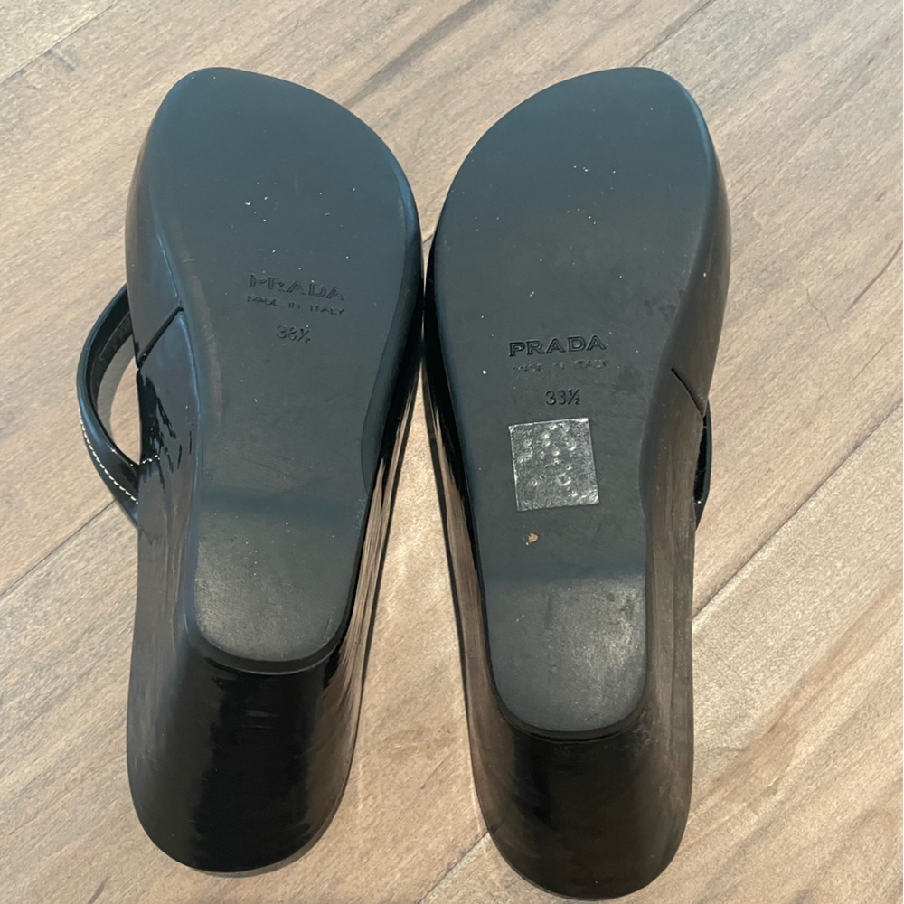 Prada Black Leather Sandals Sleek Minimalist Design - Picture 4 of 5